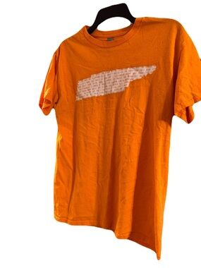 Orange Graphic Tee with White Tennessee state logo